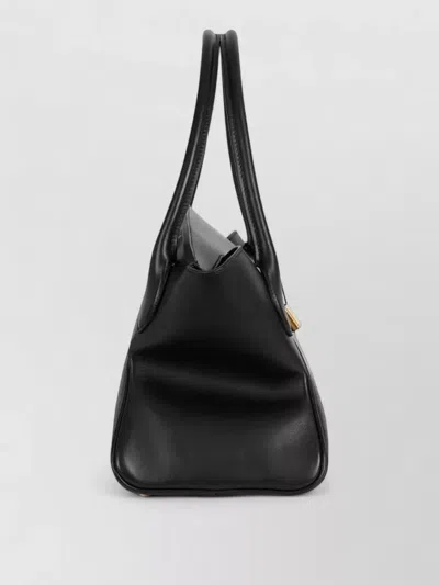 Balmain Shoulder Bag Structured Shape Top Handle In Black