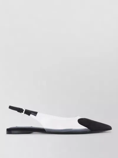 Alaïa Pointed Toe Slingback Sandals Transparent Panel In Black