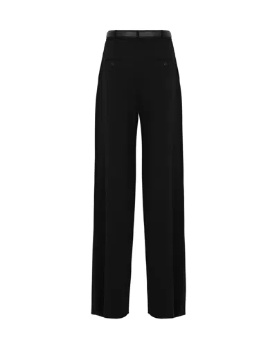 Max Mara Studio Pantalone Lungo Amico In Black