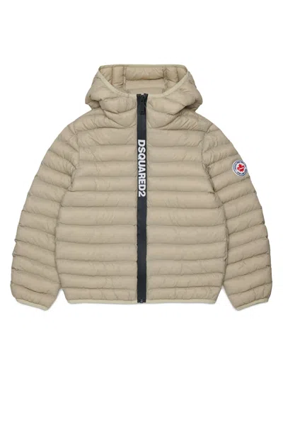 Dsquared2 Logo-patch Padded Jacket In Neutral