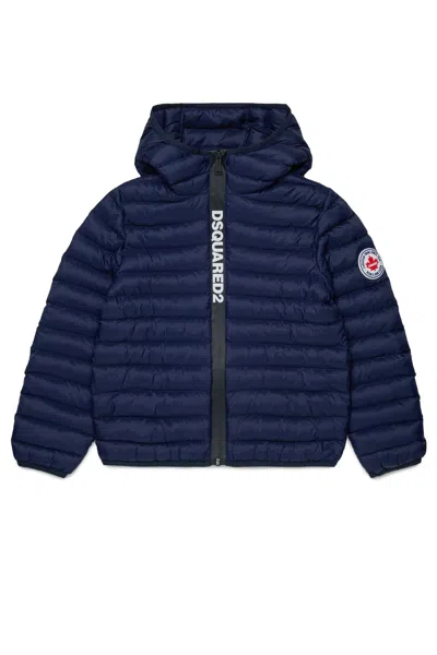 Dsquared2 Logo-print Padded Jacket In Blue