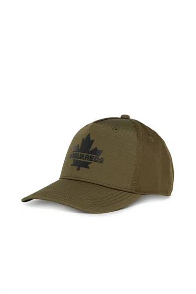 Dsquared2 Maple-leaf Logo-print Baseball Cap In Green