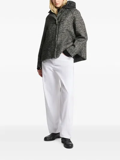 Fay Herringbone Toggle Coat In Black