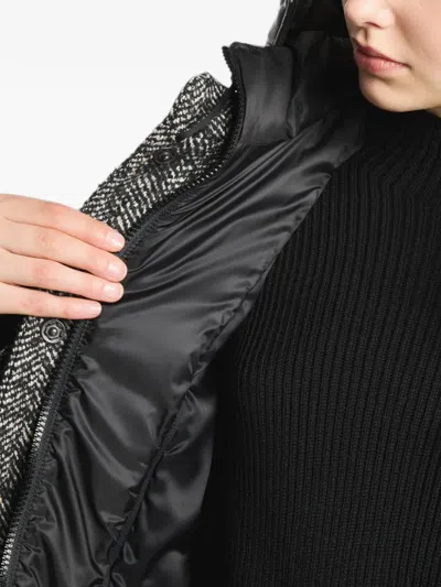 Fay Herringbone Toggle Coat In Black