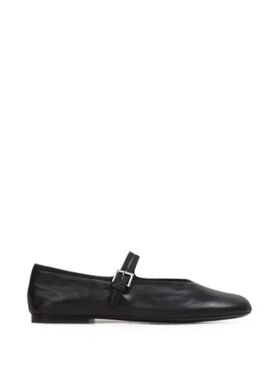 The Row Boheme Mary Jane Ballet Flats In Black Lambskin Leather In Black