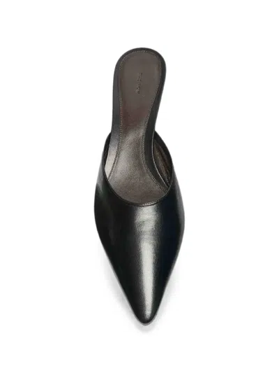 The Row Boheme Mary Jane Ballet Flats In Black Lambskin Leather In Black