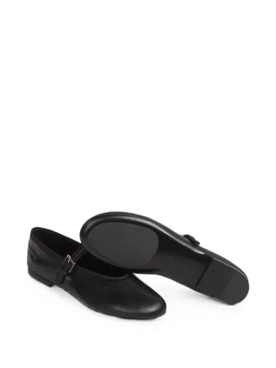 The Row Boheme Mary Jane Ballet Flats In Black Lambskin Leather In Black