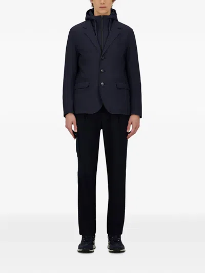 Herno Hooded-bib Jacket In Blue