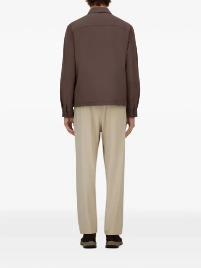 Herno Suede-effect Jacket In Brown