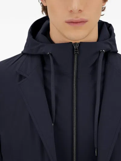 Herno Hooded-bib Jacket In Blue