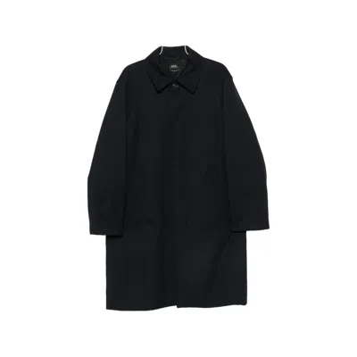 A.p.c. A. P.c. Concealed-button Coat In Blue