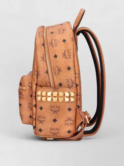 Mcm Backpacks Top Handle Adjustable Straps Front Pocket In Brown