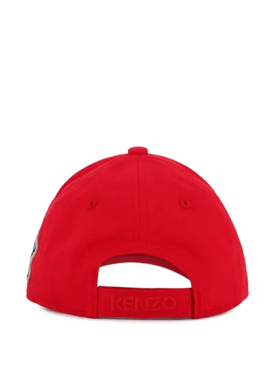 Kenzo Logo-patch Baseball Cap In Red