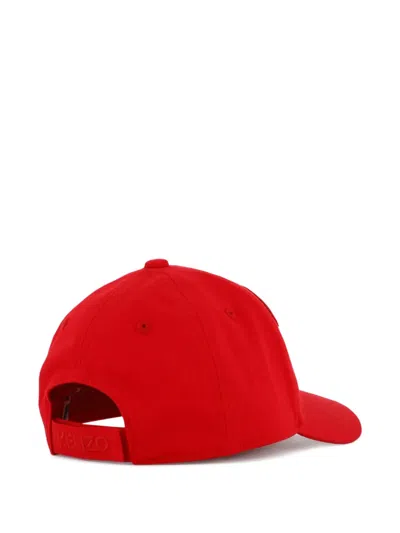 Kenzo Logo-patch Baseball Cap In Red