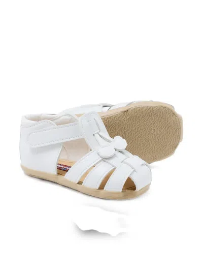 Miki House Cherry-patch Touch-strap Sandals In White
