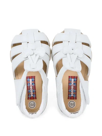 Miki House Cherry-patch Touch-strap Sandals In White