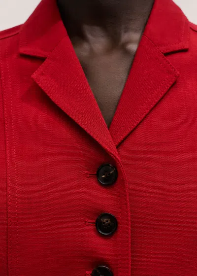 Me+em Fitted Panel Jacket Ruby Red In Gray