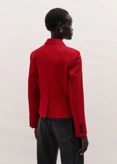 Me+em Fitted Panel Jacket Ruby Red In Gray