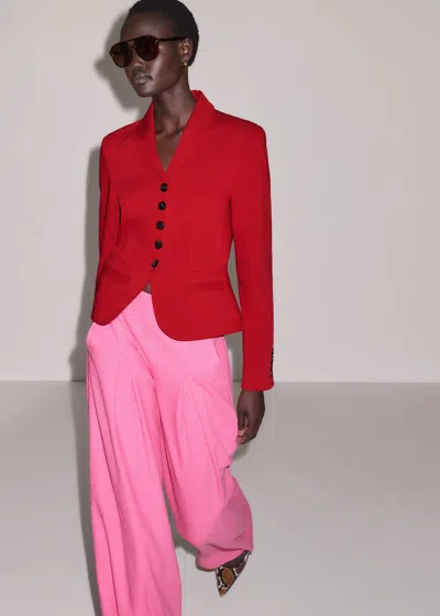 Me+em Fitted Panel Jacket Ruby Red In Gray