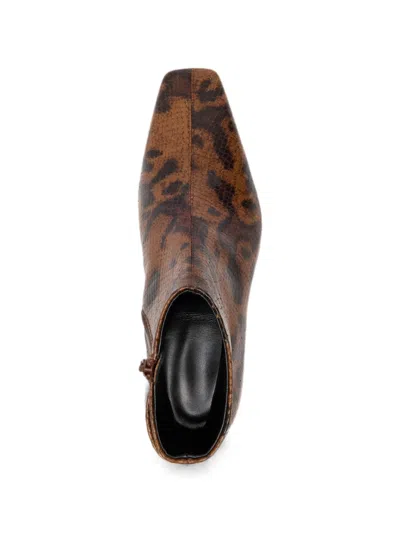 Proenza Schouler Trap Flat Ankle Boots In Embossed-python In Brown
