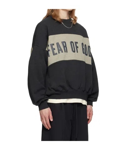Essentials Patterned Drop-shoulder Sweatshirt In Black
