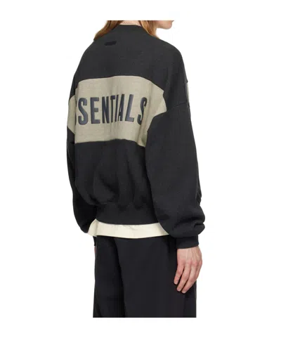 Essentials Patterned Drop-shoulder Sweatshirt In Black