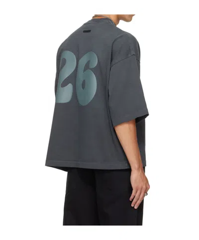 Essentials Logo-print Drop-shoulder T-shirt In Black