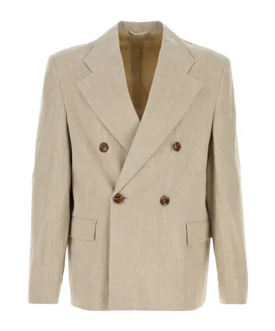 Séfr Donovan Linen Blazer Double Breasted Design In Neutral