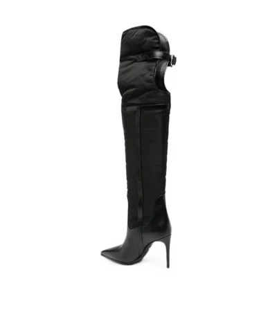 Dsquared2 Buckle-detail Pointed-toe Boots In Black
