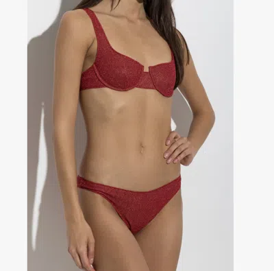 Oseree Sequined Bikini Set In Red