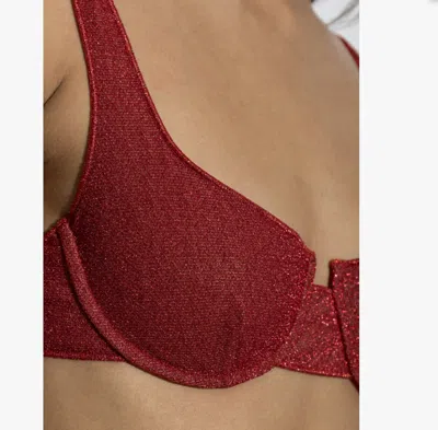 Oseree Sequined Bikini Set In Red