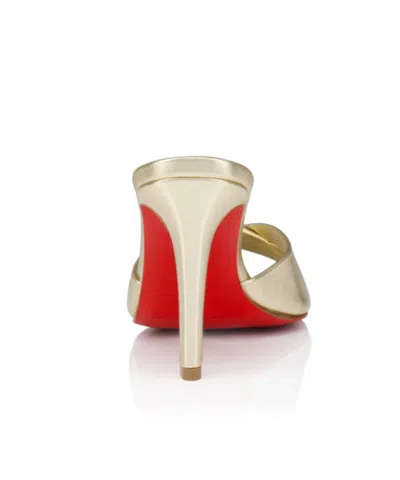 Christian Louboutin 85mm Fanny Metallic Leather Slide Sandals In Gold