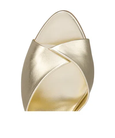 Christian Louboutin 85mm Fanny Metallic Leather Slide Sandals In Gold