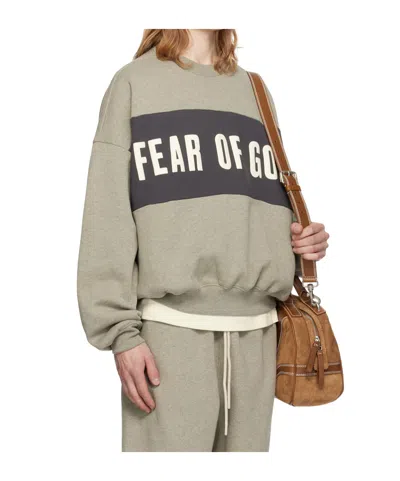 Essentials Patterned Long-sleeved Sweatshirt In Brown