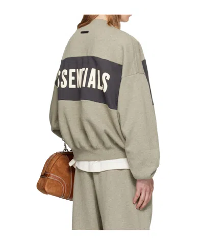 Essentials Patterned Long-sleeved Sweatshirt In Brown
