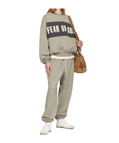 Essentials Patterned Long-sleeved Sweatshirt In Brown