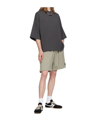Essentials Logo-print Drop-shoulder T-shirt In Black