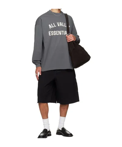 Essentials Gray Merch Long Sleeve T-shirt In Gray