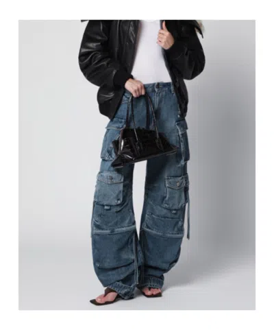 Attico Multi-pocket Cargo Pants In Blue