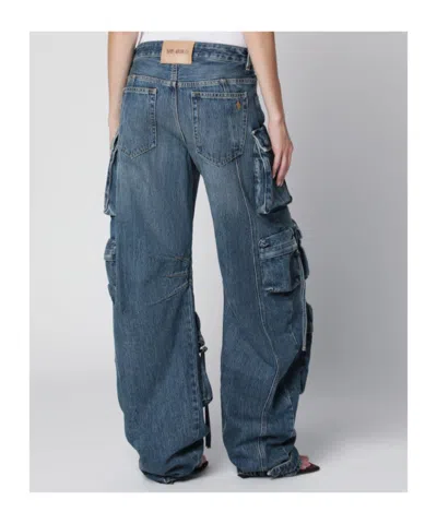 Attico Multi-pocket Cargo Pants In Blue