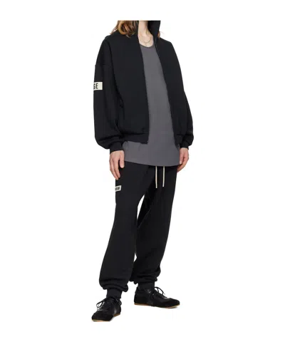 Essentials Drawstring Casual Trousers In Black