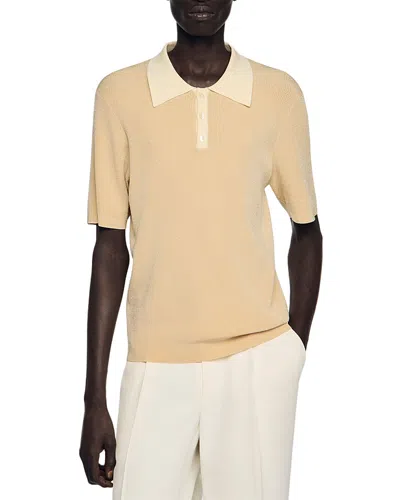 Sandro Buttoned Polo Shirt In Yellow