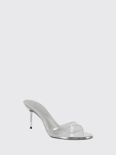 Paris Texas Laminated Leather Lidia Mules In Silver