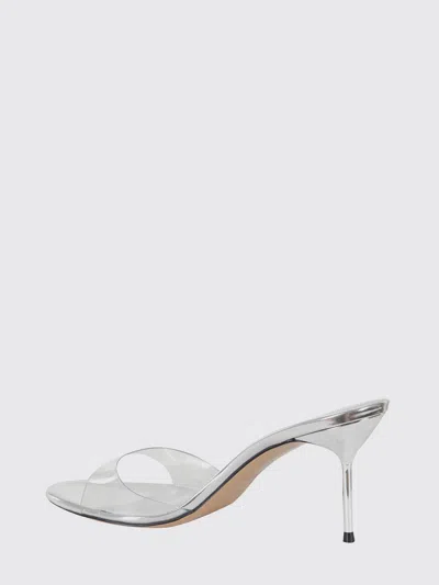 Paris Texas Laminated Leather Lidia Mules In Silver