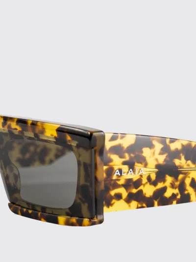 Alaïa Rectangular Mask Sunglasses Tortoiseshell Pattern Frame In Brown