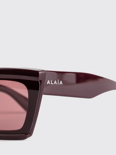 Alaïa Mask Rectangular Sunglasses In Burgundy