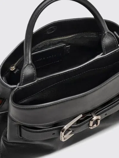 Marc Jacobs The Satchel Dakota Small Black Handbag With Logo Embossed On The Back And Belt Closure In Leather Wo In Black