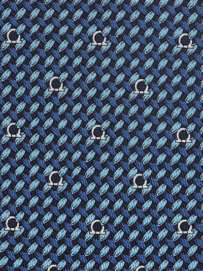 Ferragamo Patterned Tie In Blue