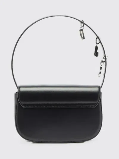 Diesel Structured Black Shoulder Bag With Removable Charms In Black