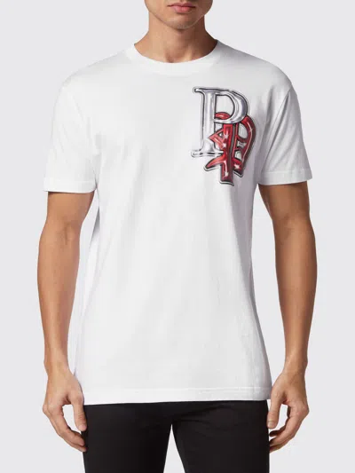 Philipp Plein T-shirt Round Neck Ss Skully Gang Men In White